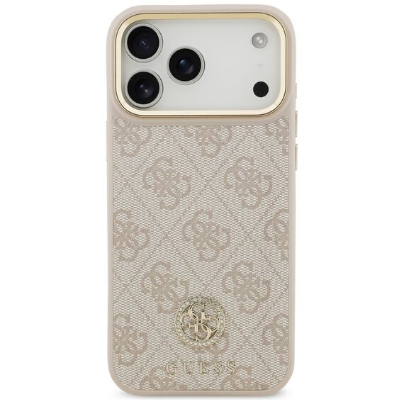 Guess 4G Strass Logo &amp; Big Strap Metal Buttons MagSafe Case for iPhone 17 Pro Max - Pink | Techbox