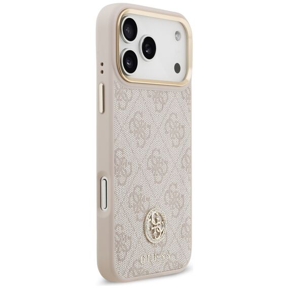 Guess 4G Strass Logo &amp; Big Strap Metal Buttons MagSafe Case for iPhone 17 Pro Max - Pink | Techbox