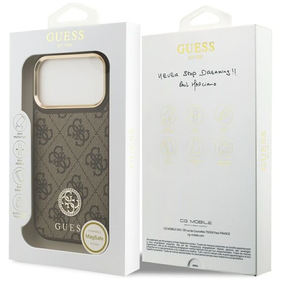 Guess 4G Strass Logo MagSafe case for iPhone 17 Pro - brown | Techbox