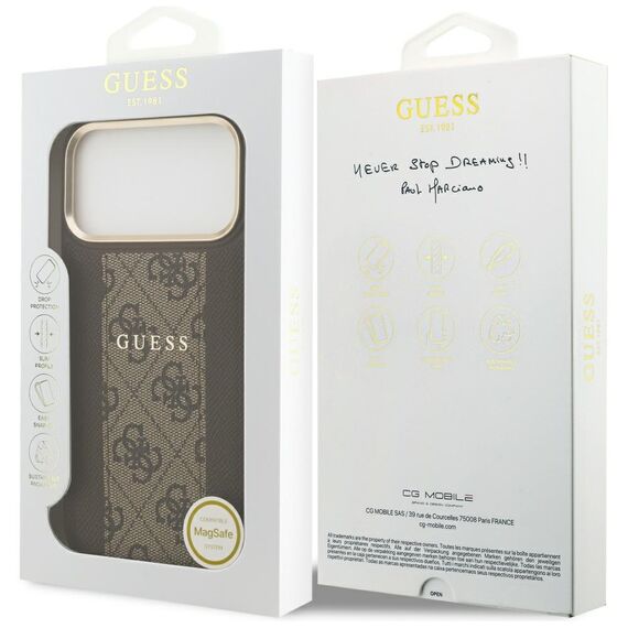 Guess 4G Stripe MagSafe case for iPhone 17 Pro Max - brown - Apple Cases - Cases - Techbox