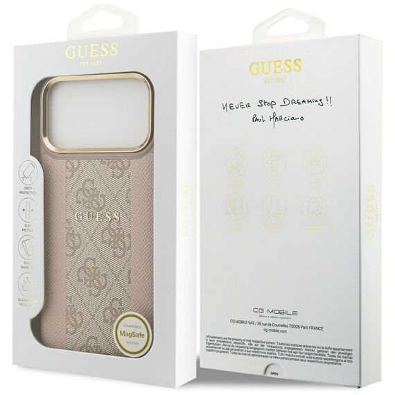 Guess 4G Stripe MagSafe Case for iPhone 17 Pro Max - Pink - Apple Cases - Cases - Techbox