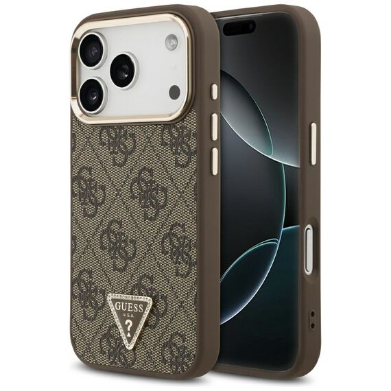 Guess 4G Triangle Logo MagSafe Case for iPhone 17 Pro - Brown and Gold | Techbox