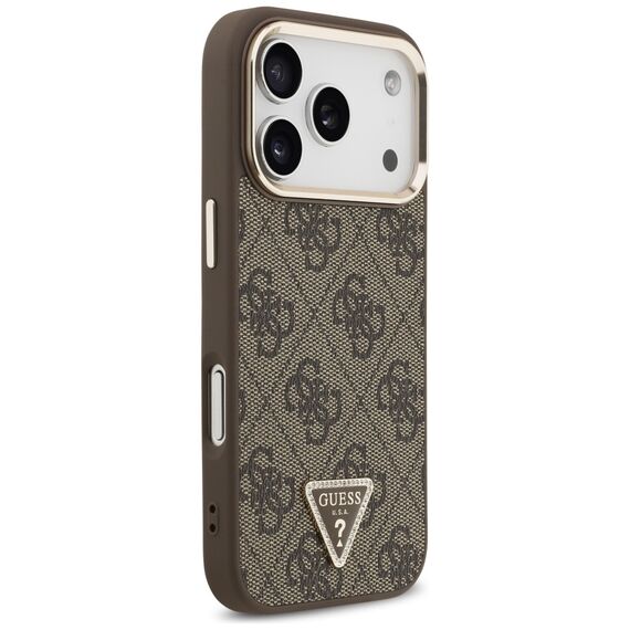 Guess 4G Triangle Logo MagSafe Case for iPhone 17 Pro - Brown and Gold | Techbox