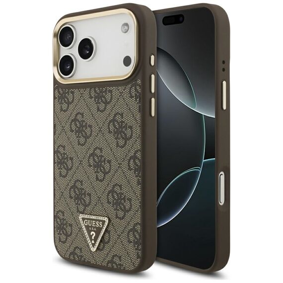 Guess 4G Triangle Logo MagSafe Case for iPhone 17 Pro Max - Brown &amp; Gold - Apple Cases - Cases - Techbox