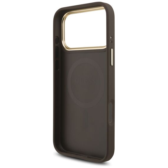 Guess 4G Triangle Logo MagSafe Case for iPhone 17 Pro Max - Brown &amp; Gold - Apple Cases - Cases - Techbox