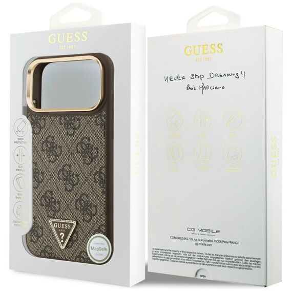 Guess 4G Triangle Logo MagSafe Case for iPhone 17 Pro Max - Brown &amp; Gold - Apple Cases - Cases - Techbox