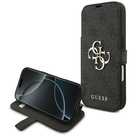 Guess Book 4G Metal Logo Case for iPhone 17 Pro - Black | Techbox