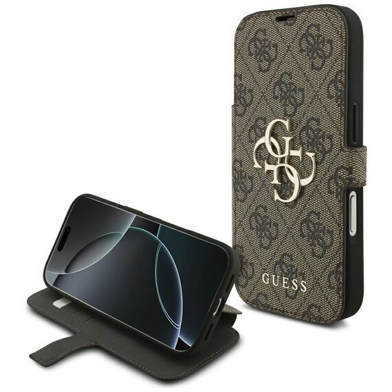 Guess Book 4G Metal Logo Case for iPhone 17 Pro - Brown | Techbox