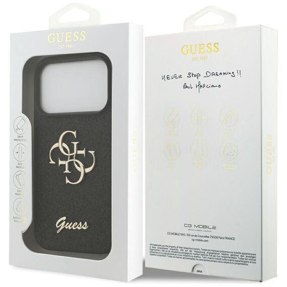 Guess Fixed Glitter Big 4G case for iPhone 17 Pro - black - Apple Cases - Cases - Techbox