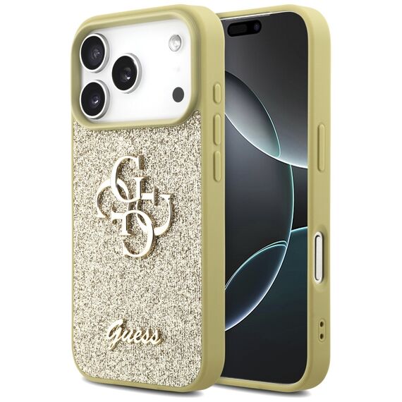 Guess Fixed Glitter Big 4G case for iPhone 17 Pro - gold | Techbox