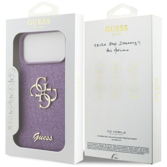 Guess Fixed Glitter Big 4G case for iPhone 17 Pro Max - purple | Techbox