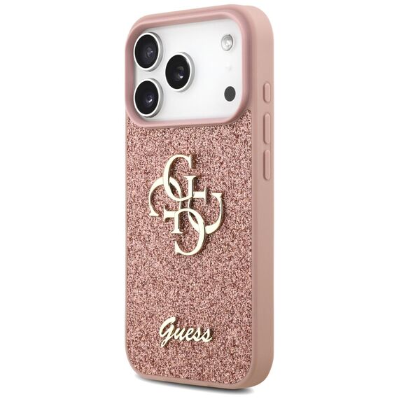 Guess Fixed Glitter Big 4G Case for iPhone 17 Pro - Pink | Techbox