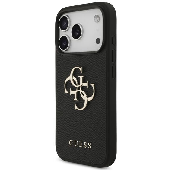 Guess Grained Big 4G &amp; Classic Logo case for iPhone 17 Pro - black - Apple Cases - Cases - Techbox