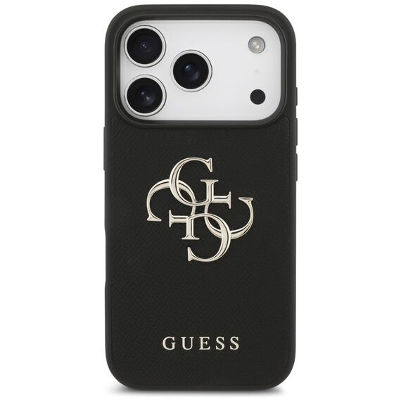 Guess Grained Big 4G &amp; Classic Logo case for iPhone 17 Pro - black - Apple Cases - Cases - Techbox