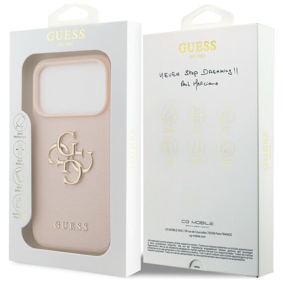 Guess Grained Big 4G &amp; Classic Logo iPhone 17 Pro Case - Pink - Uncategorized Cases (2) - Cases - Techbox
