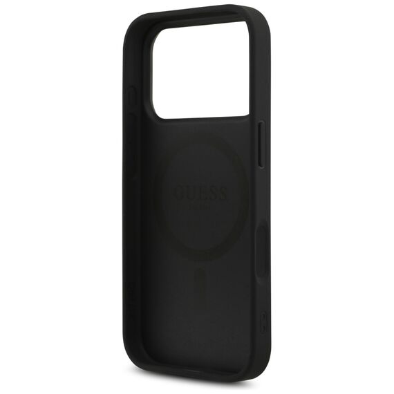 Guess Leather 4G Triangle Strass MagSafe Case for iPhone 17 Pro - Black - Apple Cases - Cases - Techbox