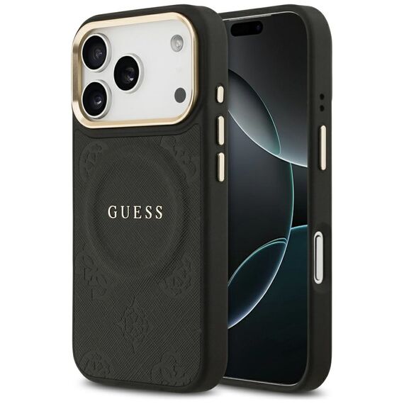 Guess Peony Hot Stamp MagSafe Case for iPhone 17 Pro - Black - Apple Cases - Cases - Techbox