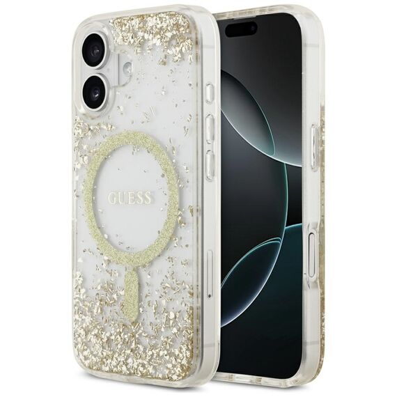 Guess Resin Bottom Glitter MagSafe case for iPhone 17 - gold | Techbox