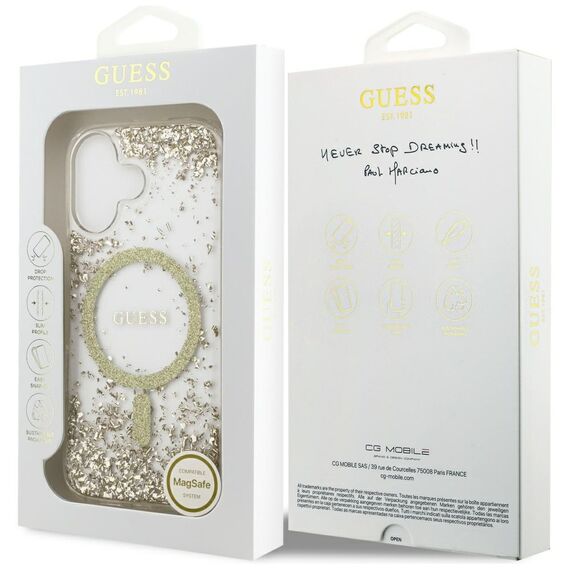 Guess Resin Bottom Glitter MagSafe case for iPhone 17 - gold | Techbox