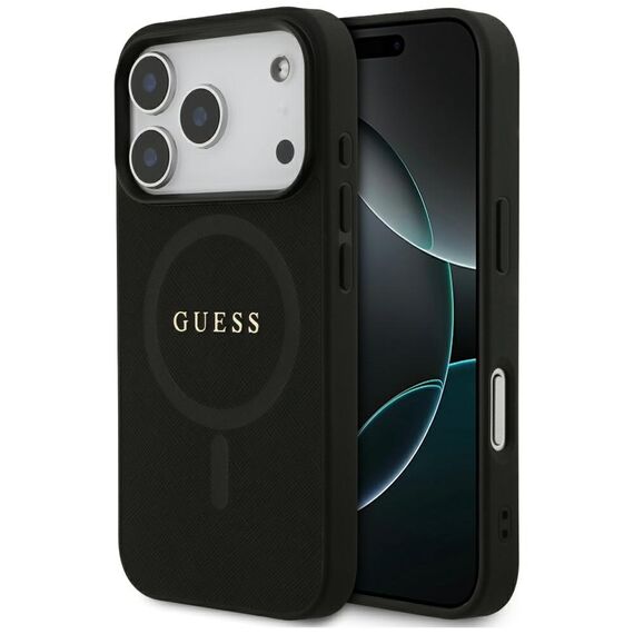 Guess Saffiano Classic Logo MagSafe Case for iPhone 17 Pro - Black | Techbox