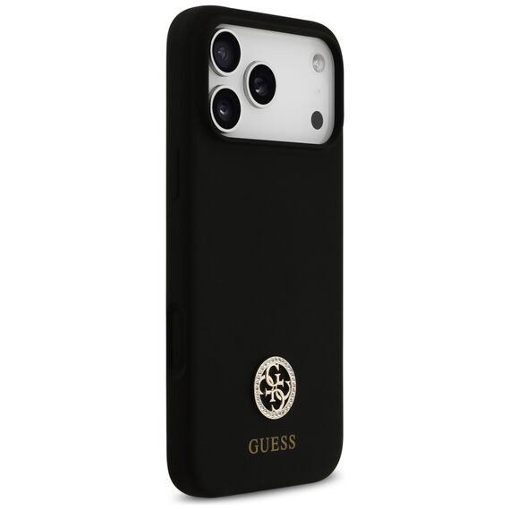 Guess Silicone Logo Strass 4G MagSafe Case for iPhone 17 Pro Max - Black - Uncategorized Cases (2) - Cases - Techbox