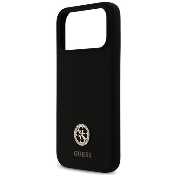Guess Silicone Logo Strass 4G MagSafe Case for iPhone 17 Pro Max - Black - Uncategorized Cases (2) - Cases - Techbox