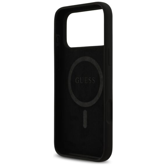 Guess Silicone Logo Strass 4G MagSafe Case for iPhone 17 Pro Max - Black - Uncategorized Cases (2) - Cases - Techbox