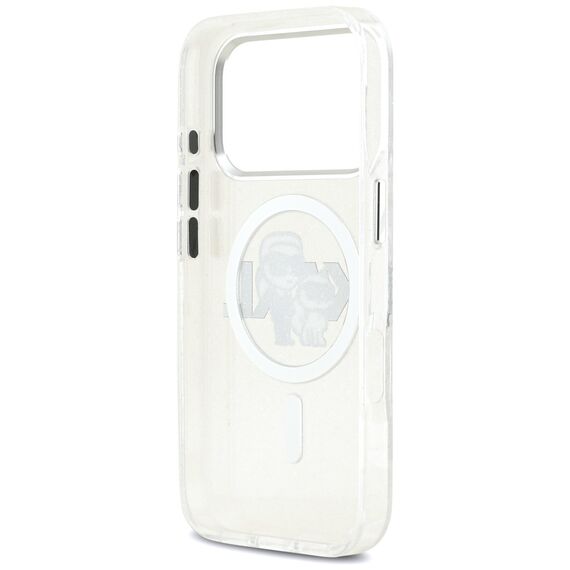 Karl Lagerfeld IML Glitter Karl &amp; Choupette Sketch Logo MagSafe Case for iPhone 17 Pro - Clear - Apple Cases - Cases - Techbox