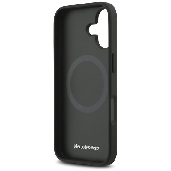 Mercedes Leather Large Laurel Leave MagSafe Case for iPhone 17 - Black | Techbox