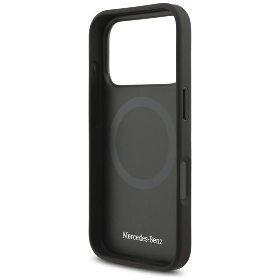 Mercedes Leather Large Laurel Leave MagSafe Case for iPhone 17 Pro - Black | Techbox