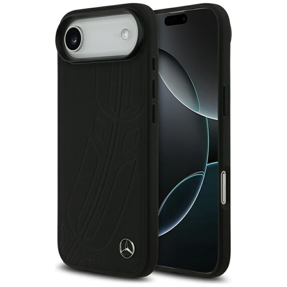 Mercedes Leather Large Laurel Leave MagSafe case for iPhone Air - black | Techbox