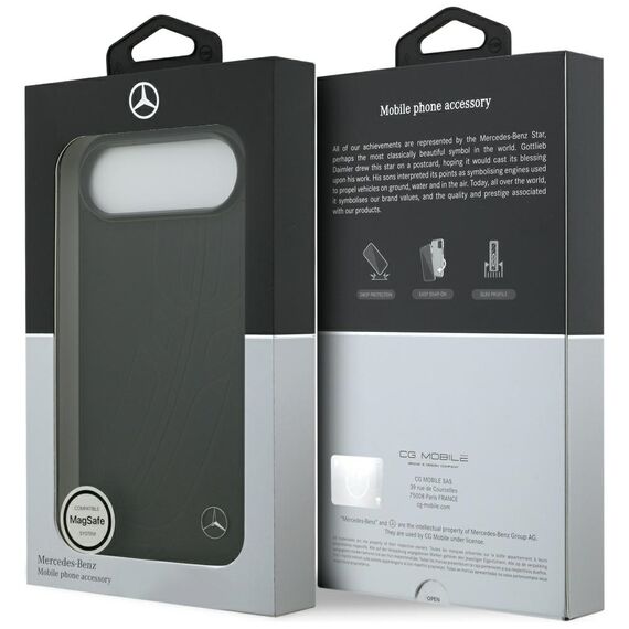 Mercedes Leather Large Laurel Leave MagSafe case for iPhone Air - black | Techbox