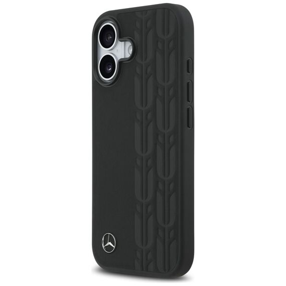 Mercedes Leather Laurel Leaves MagSafe Case for iPhone 17 - Black | Techbox