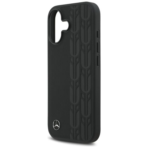 Mercedes Leather Laurel Leaves MagSafe Case for iPhone 17 - Black | Techbox