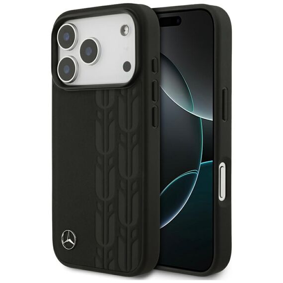 Mercedes Leather Laurel Leaves MagSafe Case for iPhone 17 Pro - Black | Techbox