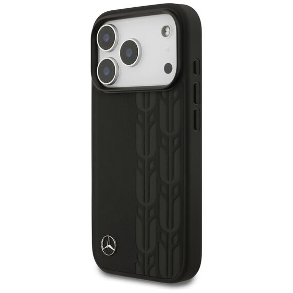Mercedes Leather Laurel Leaves MagSafe Case for iPhone 17 Pro - Black | Techbox