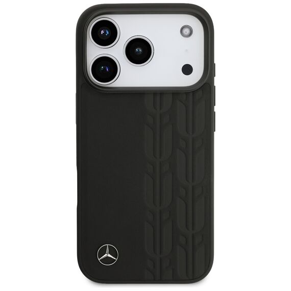 Mercedes Leather Laurel Leaves MagSafe Case for iPhone 17 Pro - Black | Techbox