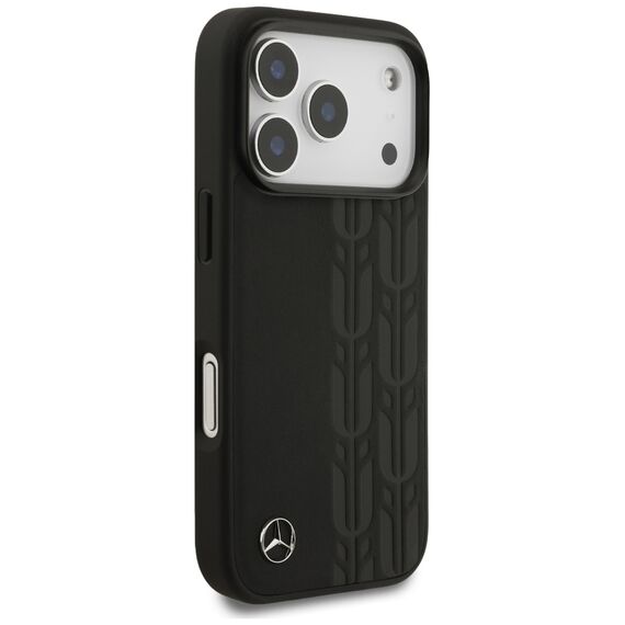 Mercedes Leather Laurel Leaves MagSafe Case for iPhone 17 Pro - Black | Techbox