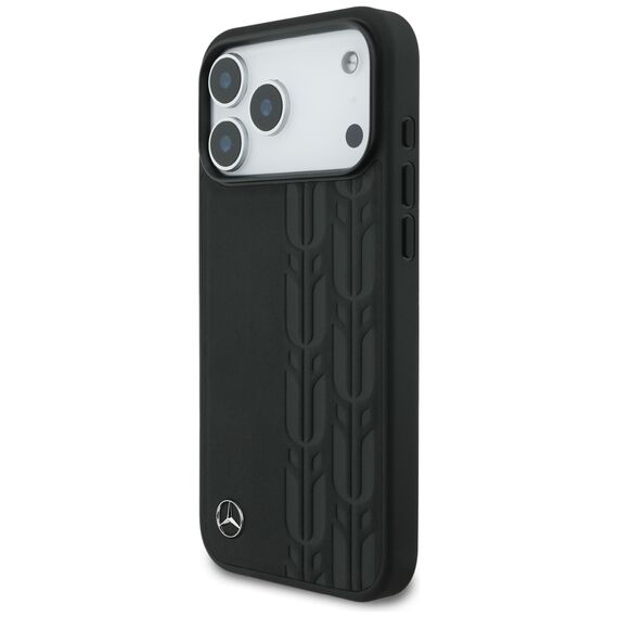 Mercedes Leather Laurel Leaves MagSafe Case for iPhone 17 Pro Max - Black | Techbox