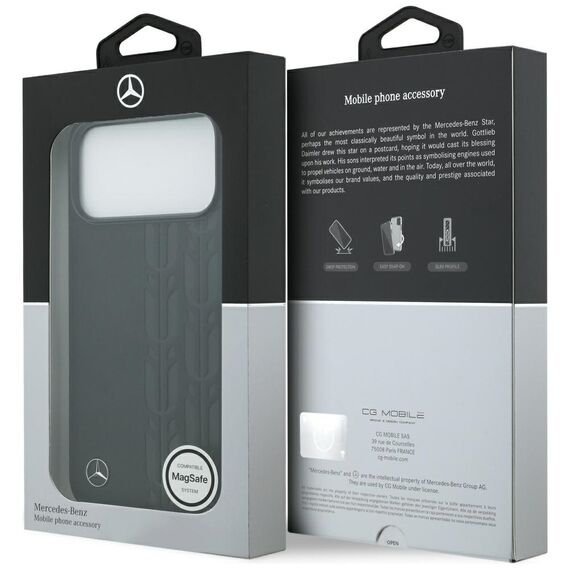 Mercedes Leather Laurel Leaves MagSafe Case for iPhone 17 Pro Max - Black | Techbox