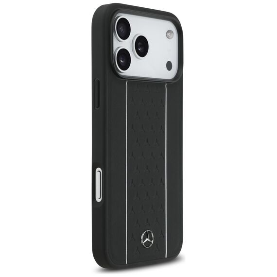 Mercedes Leather Star Pattern Stripes MagSafe Case for iPhone 17 Pro Max - Black - Apple Cases - Cases - Techbox
