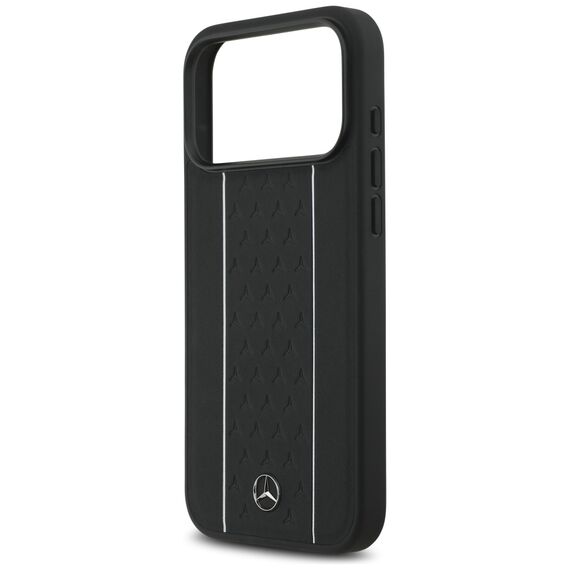 Mercedes Leather Star Pattern Stripes MagSafe Case for iPhone 17 Pro Max - Black - Apple Cases - Cases - Techbox