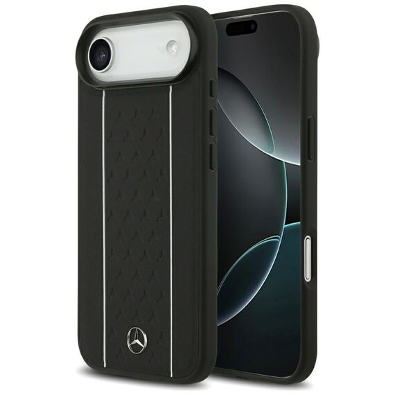 Mercedes Leather Star Pattern Stripes MagSafe case for iPhone Air - black | Techbox