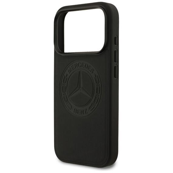 Mercedes Leather Vintage Logo MagSafe Case for iPhone 17 Pro - Black - Apple Cases - Cases - Techbox