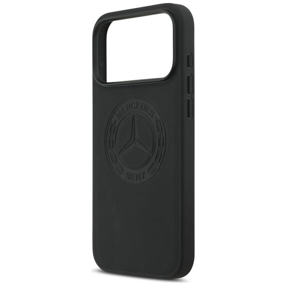 Mercedes Leather Vintage Logo MagSafe Case for iPhone 17 Pro Max - Black | Techbox