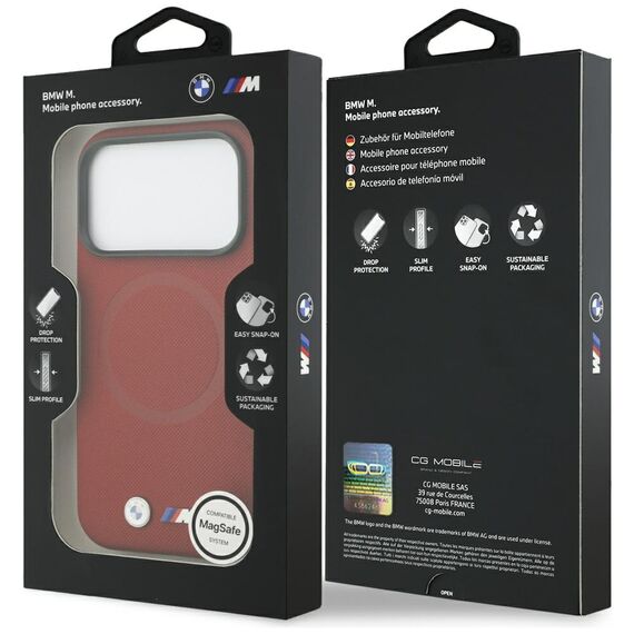 BMW M FW Metal Logo MagSafe Case for iPhone 17 Pro - Red | Techbox