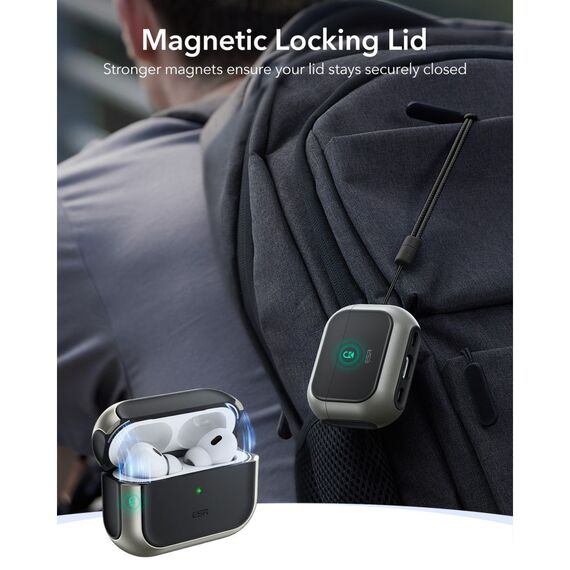 ESR Orbit HaloLock MagSafe Case for AirPods Pro 3 - Gray &amp; Black - Smartphone Accessories - Cables & Accessories - Techbox