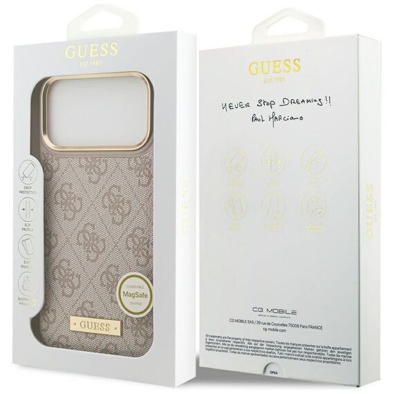 Guess 4G Logo Plate MagSafe Case for iPhone 17 Pro Max - Pink - Apple Cases - Cases - Techbox