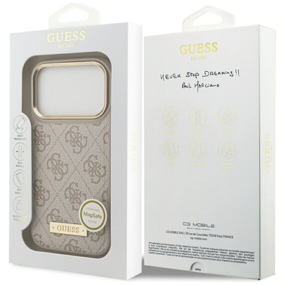 Guess 4G Logo Plate MagSafe Case for iPhone 17 Pro - Pink - Apple Cases - Cases - Techbox