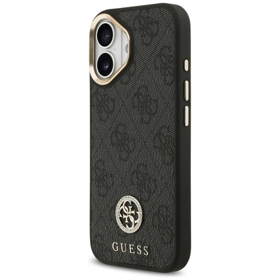 Guess 4G Strass Logo &amp; Big Strap Metal Buttons MagSafe Case for iPhone 17 - Black | Techbox